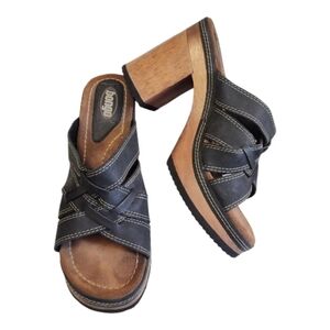 Vintage "Bongo" Y2K Chunky Block Heel Platform Heels Sandals Size 10